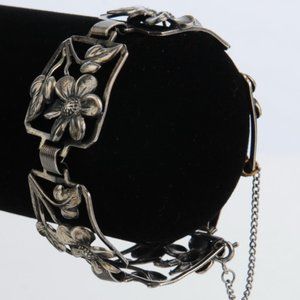Danecraft Sterling Silver Flower Bracelet -Vintage